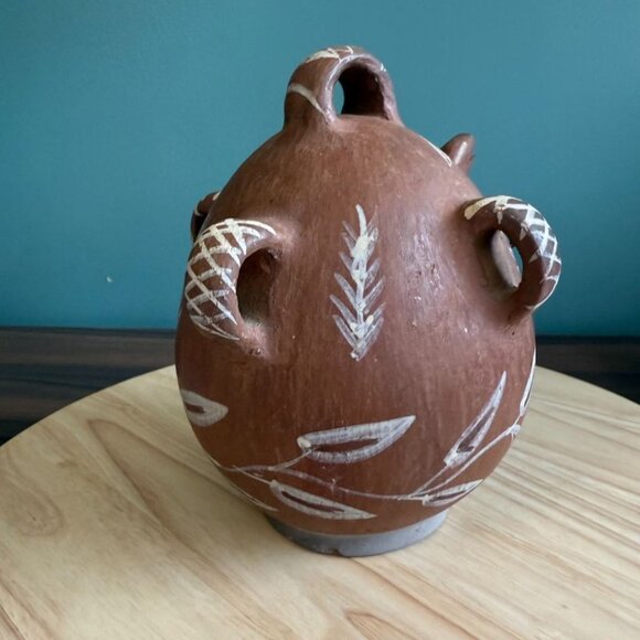Vintage Peruvian Quinua Vessel Pitcher Zoomorphic Rustic Jug Red Clay Pottery P - Picture 3 of 10